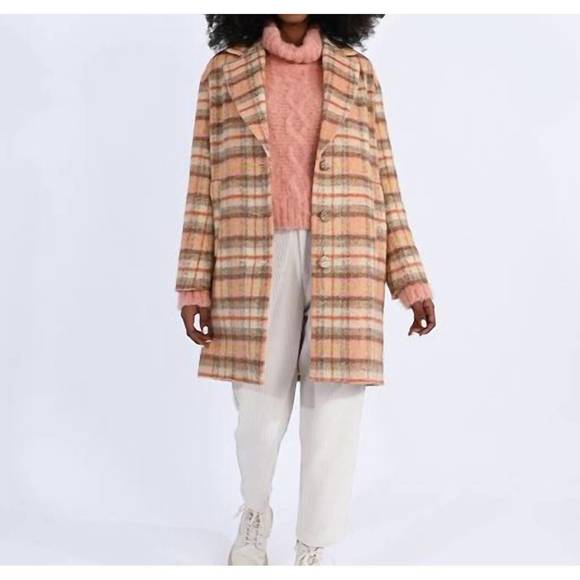 NEW MOLLY BRACKEN daija woven coat in pink - Picture 1 of 3